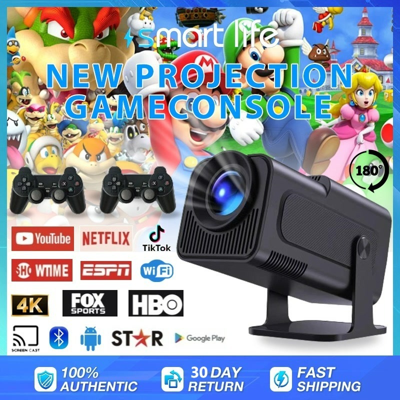 Retro Gaming Projector - HY320-Projektor Spielmodus mit Gamepad 10000 Lumen