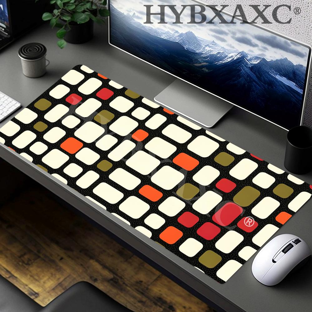Retro Gaming Xl - HYBXAXC Mid-Century Mauspad Retro-Fliesenmuster XL Mauspad