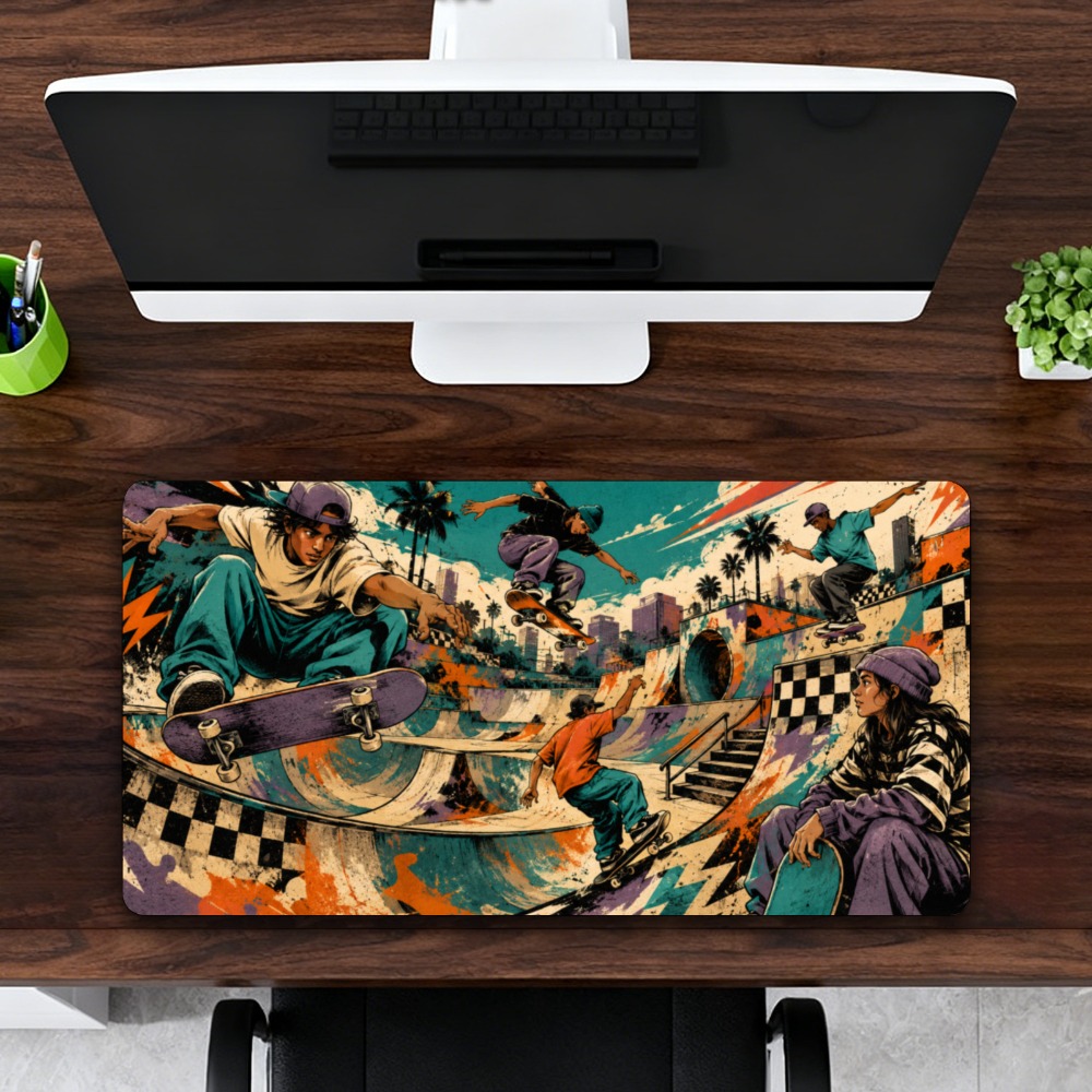 Retro Gaming Xl - Coole Tischunterlage für den Street-Skatepark –