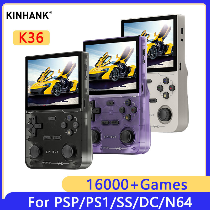 Retro Gaming Emulator - KINHANK K36 Retro Handheld-Videospielkonsole 500 Nits
