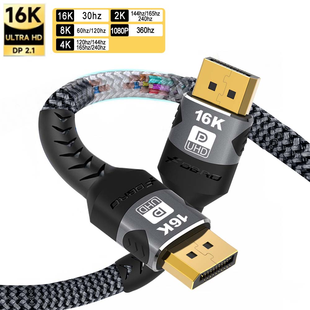 Retro Gaming Projector - DisplayPort-Kabel 16K DP 2.1 Kabel 16k@30Hz