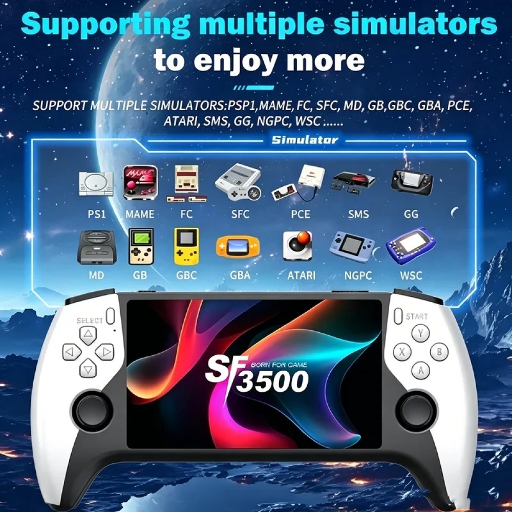Retro Gaming Emulator - SF3500 5 Zoll Handheld-Spielkonsole für PS1